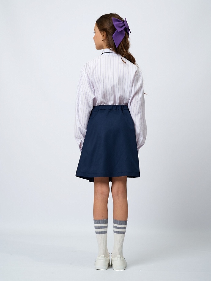 Юбка трапеция со складкой в цвете: Синий Ole! Twice - фото 2