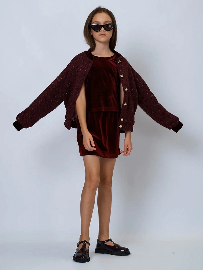 Топ из бархата в цвете: Бордовый Ole! Twice - фото 2