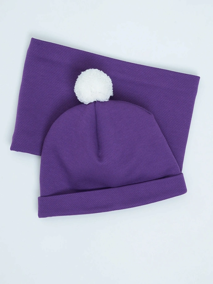 Шапка на флисовой подкладке в цвете: Фиолетовый Ole! Twice - фото 3