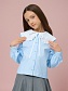 Блуза из хлопка укороченная в цвете: Голубой Ole! Twice - фото 1