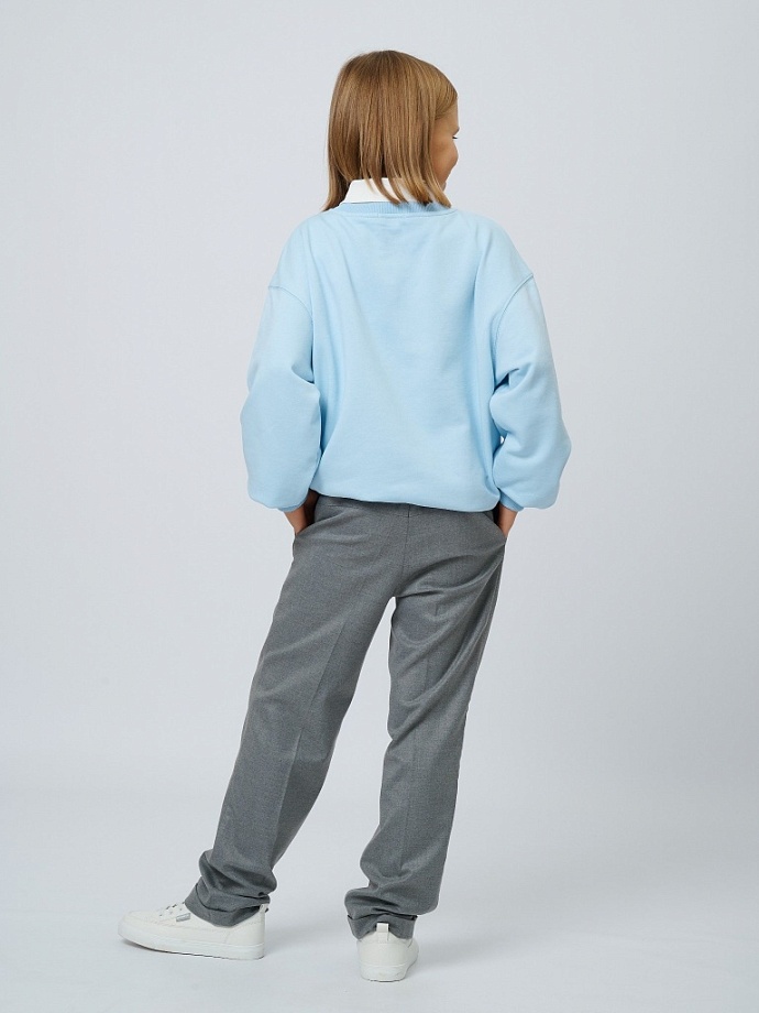 Свитшот со съемным воротником с шевроном в цвете: Голубой Ole! Twice - фото 2