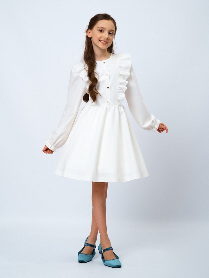 Платье нарядное с оборками в цвете: Белый Ole! Twice - фото 4