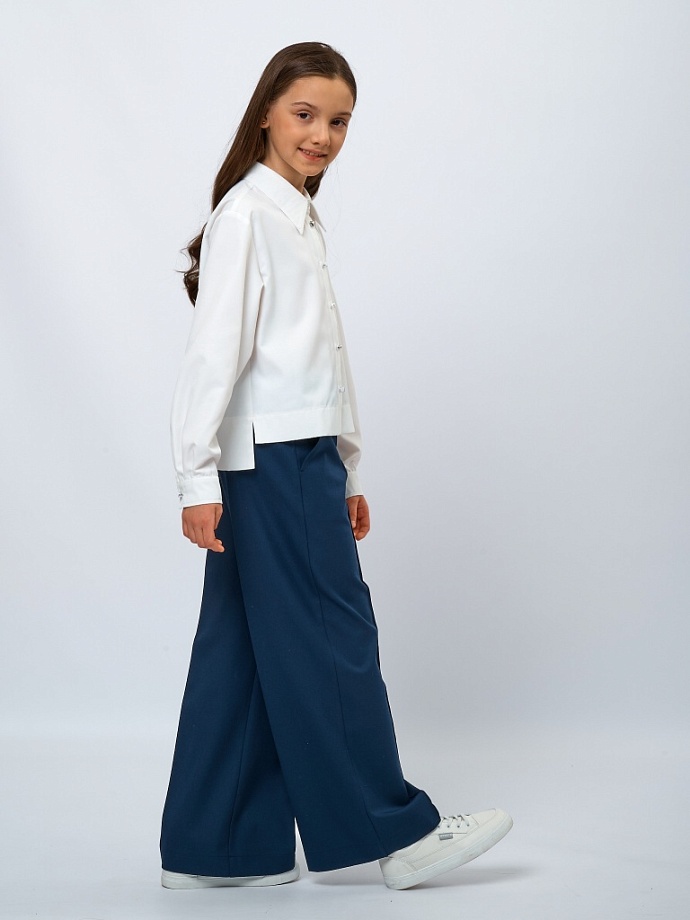 Рубашка укороченная из смесового хлопка в цвете: Белый Ole! Twice - фото 3