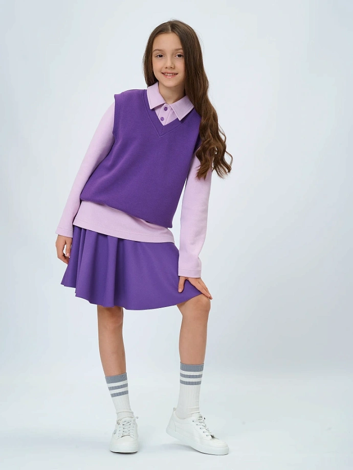 Жилет из фактурного трикотажа в цвете: Фиолетовый Ole! Twice - фото 5