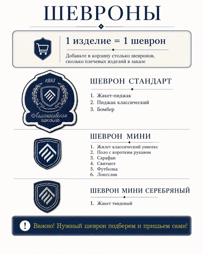 Шеврон Ломоносовкая школа в цвете: Синий Ole! Twice - фото 1