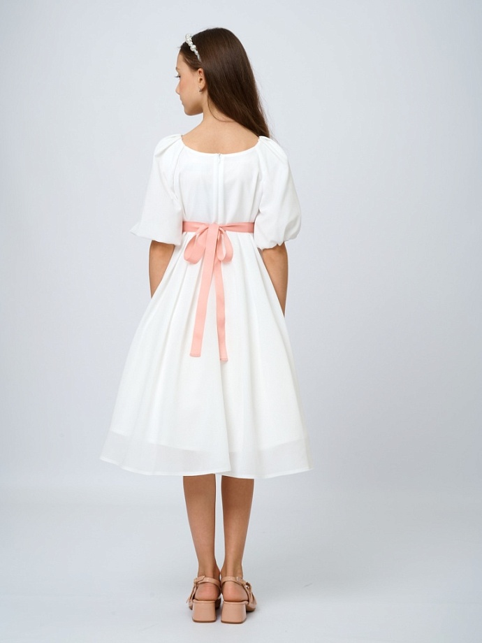 Платье с драпировкой в романтическом стиле в цвете: Молочный Ole! Twice - фото 3