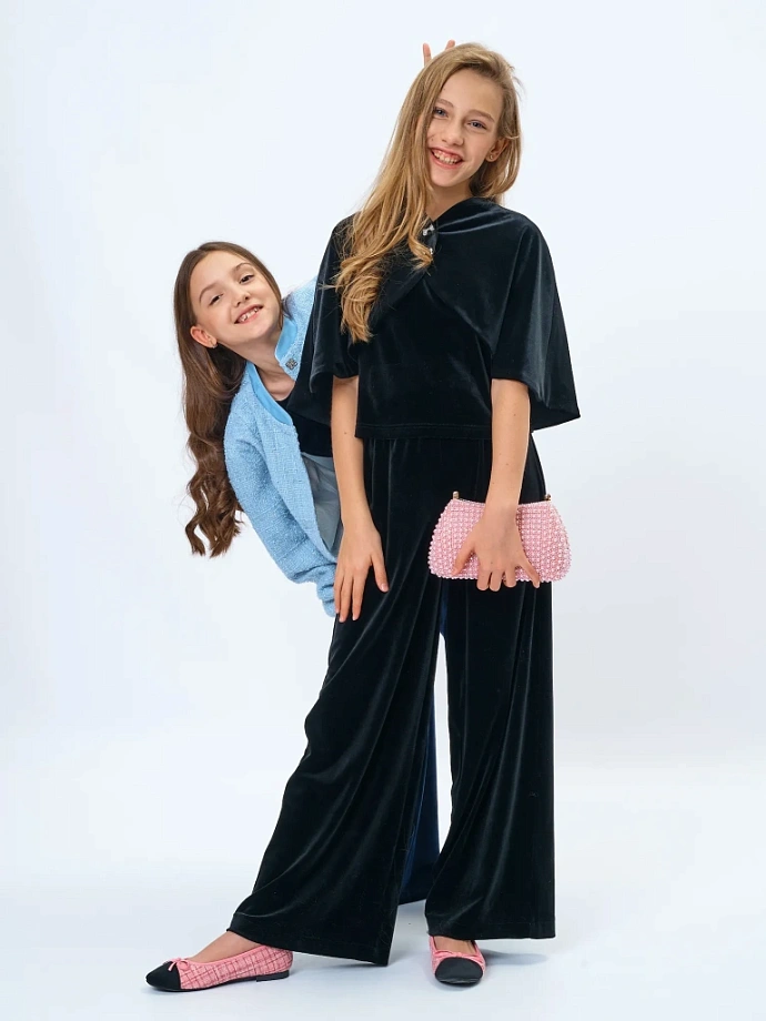 Накидка-болеро из бархата в цвете: Черный Ole! Twice - фото 6