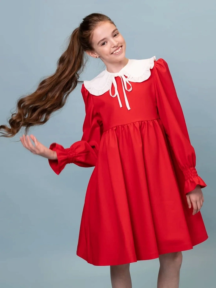 Платье с акцентными рукавами (без броши) в цвете: Красный Ole! Twice - фото 5