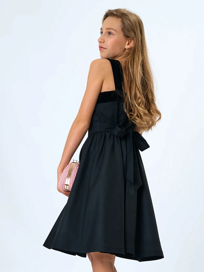 Платье с бархатной отделкой в цвете: Черный Ole! Twice - фото 2