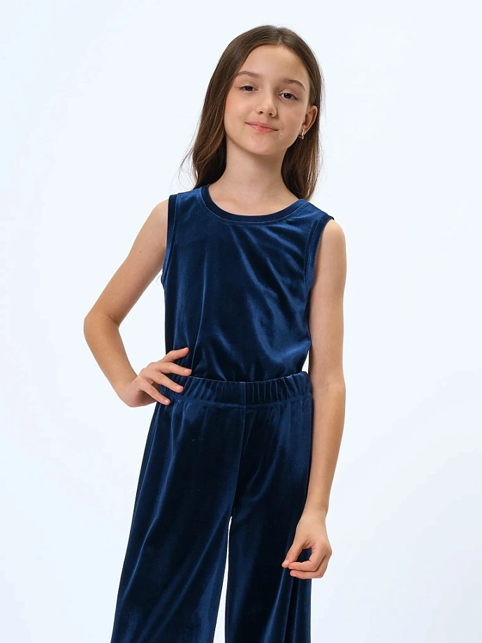 Топ из бархата в цвете: Синий Ole! Twice - фото 3