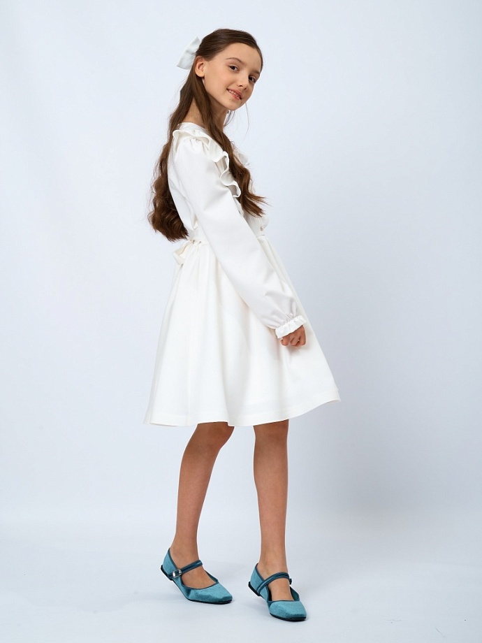 Платье нарядное с оборками в цвете: Белый Ole! Twice - фото 3