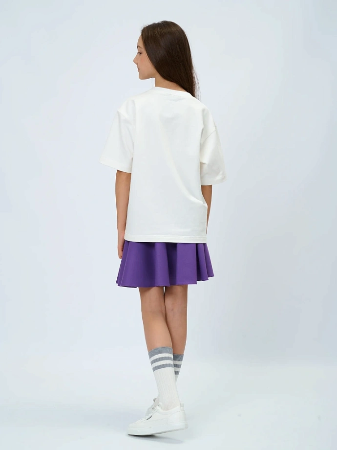 Футболка с нашивным принтом в цвете: Молочный Ole! Twice - фото 3