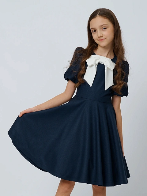 Платье со съемным бантом