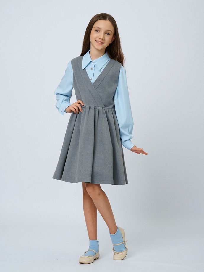 Сарафан школьный с шевроном в цвете: Серый Ole! Twice - фото 5