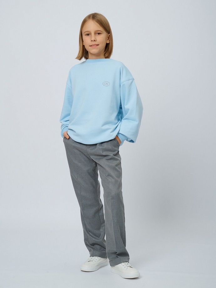 Свитшот со съемным воротником с шевроном в цвете: Голубой Ole! Twice - фото 5
