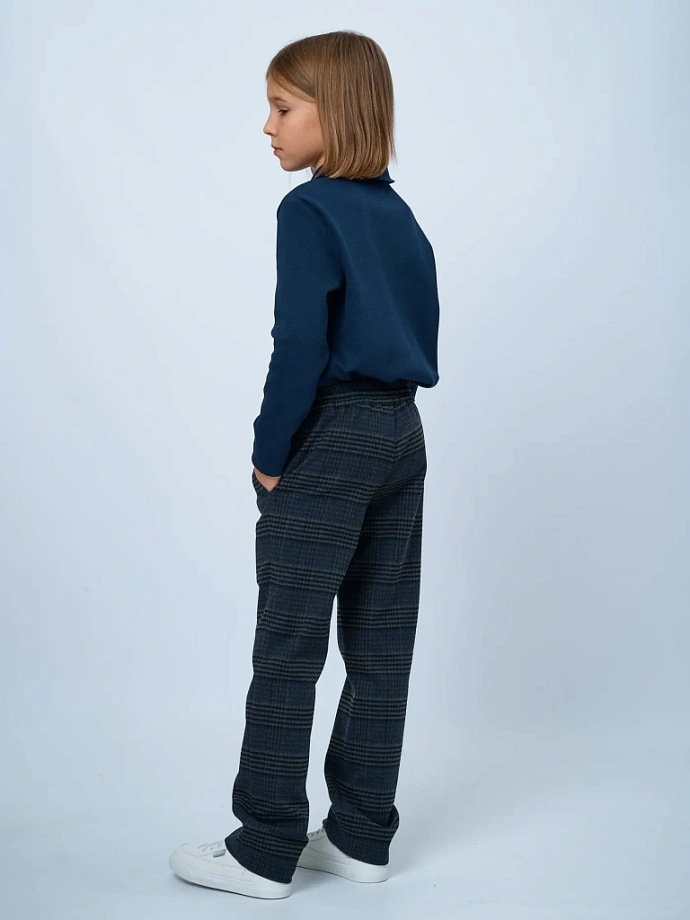 Брюки Comfort с поясом на резинке и шнурком в цвете: Синий Ole! Twice - фото 2