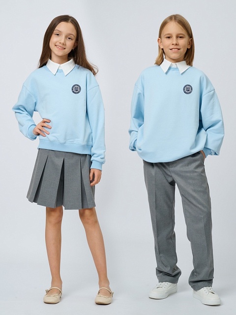 Свитшот со съемным воротником с шевроном