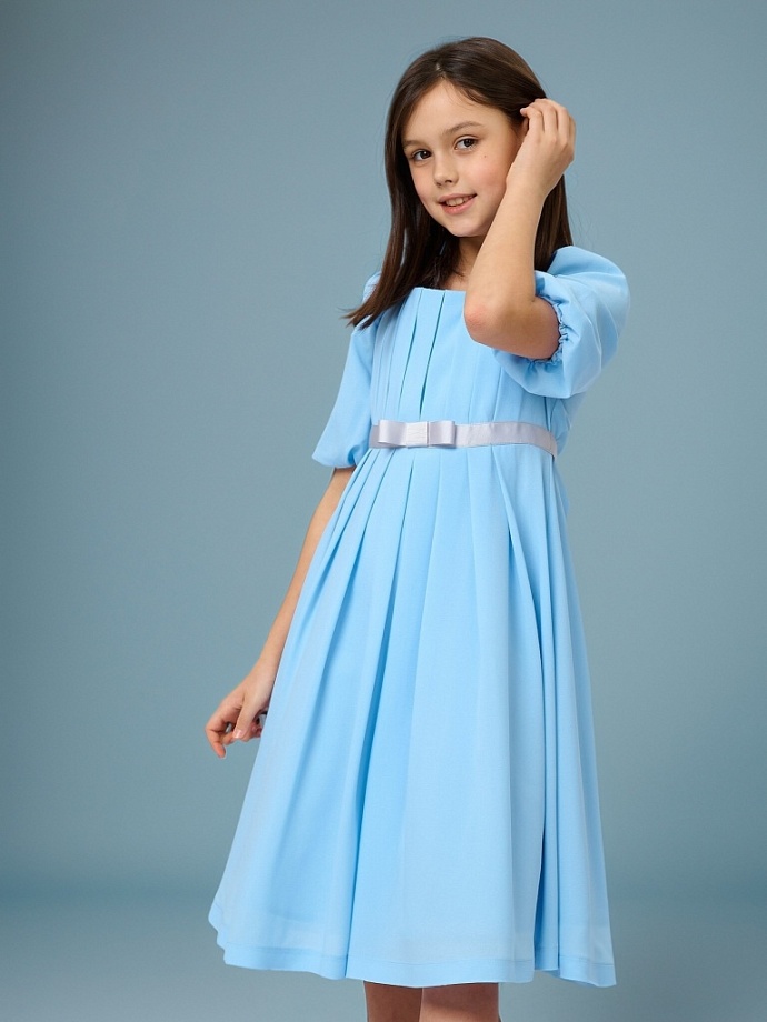 Платье с драпировкой в романтическом стиле в цвете: Голубой Ole! Twice - фото 1