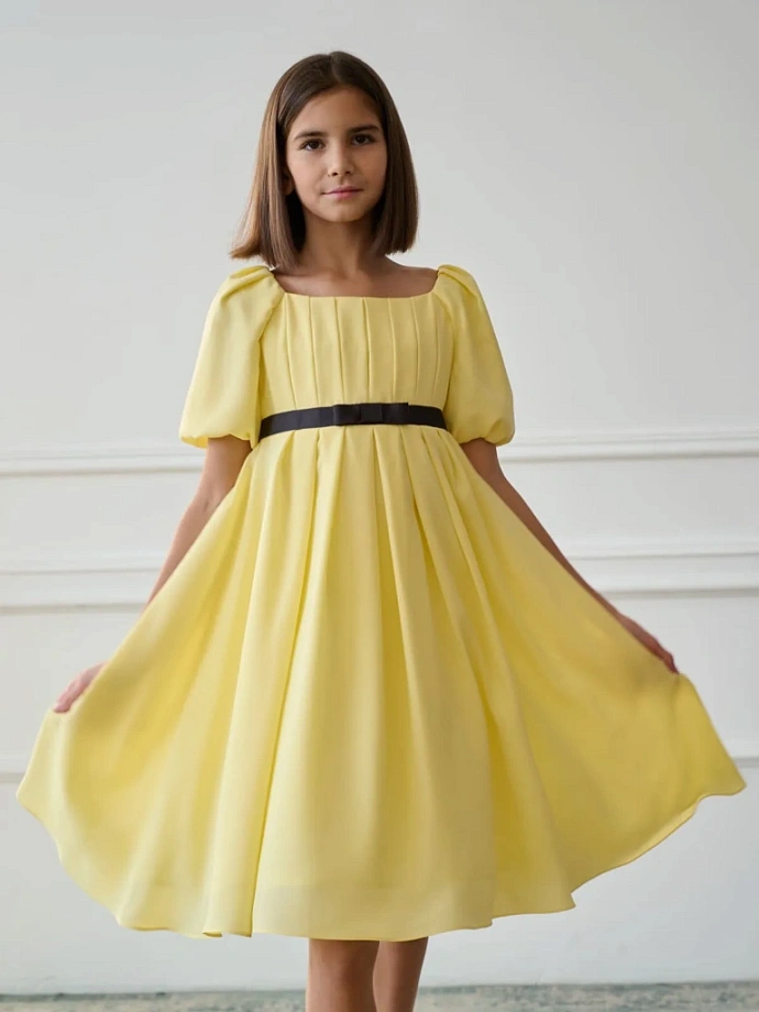 Платье с драпировкой в романтичном стиле в цвете: Желтый Ole! Twice - фото 9