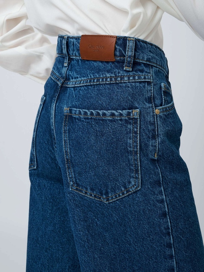 Джинсы широкие в цвете: Темно-синий Ole! Twice - фото 3