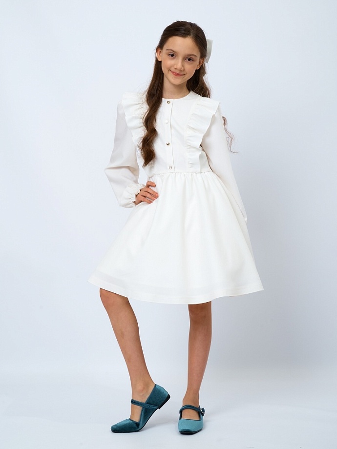 Платье нарядное с оборками в цвете: Белый Ole! Twice - фото 5