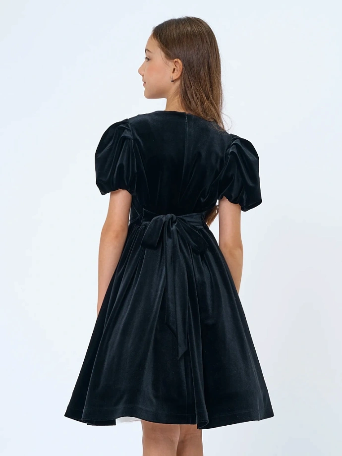 Платье из бархата с кристаллами в цвете: Черный Ole! Twice - фото 2