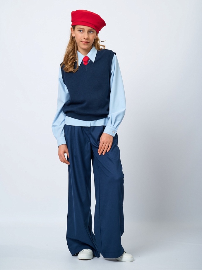 Жилет из фактурного трикотажа в цвете: Синий Ole! Twice - фото 5