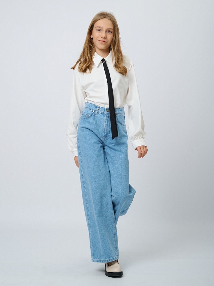 Рубашка с галстуком в цвете: Белый Ole! Twice - фото 4