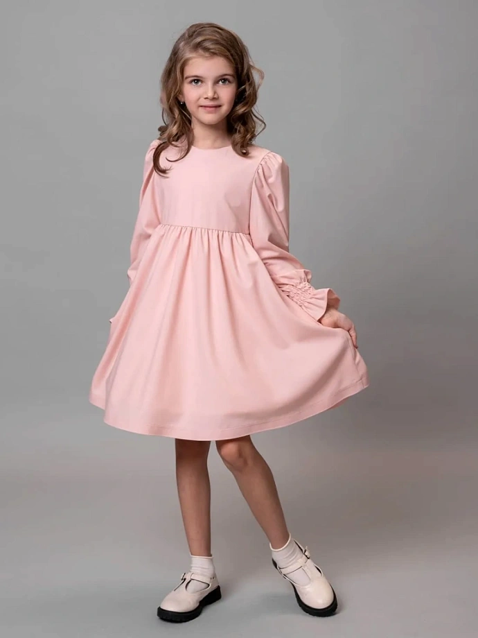Платье с акцентными рукавами в цвете: Персиковый Ole! Twice - фото 5
