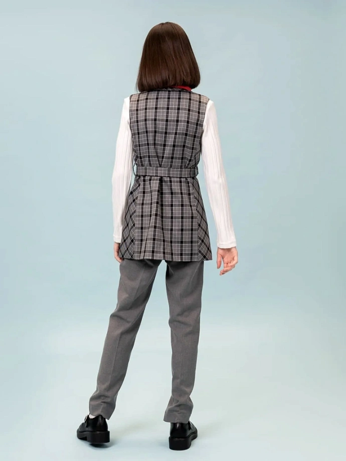 Комплект удлиненный жилет и брюки в цвете: Серый Ole! Twice - фото 7