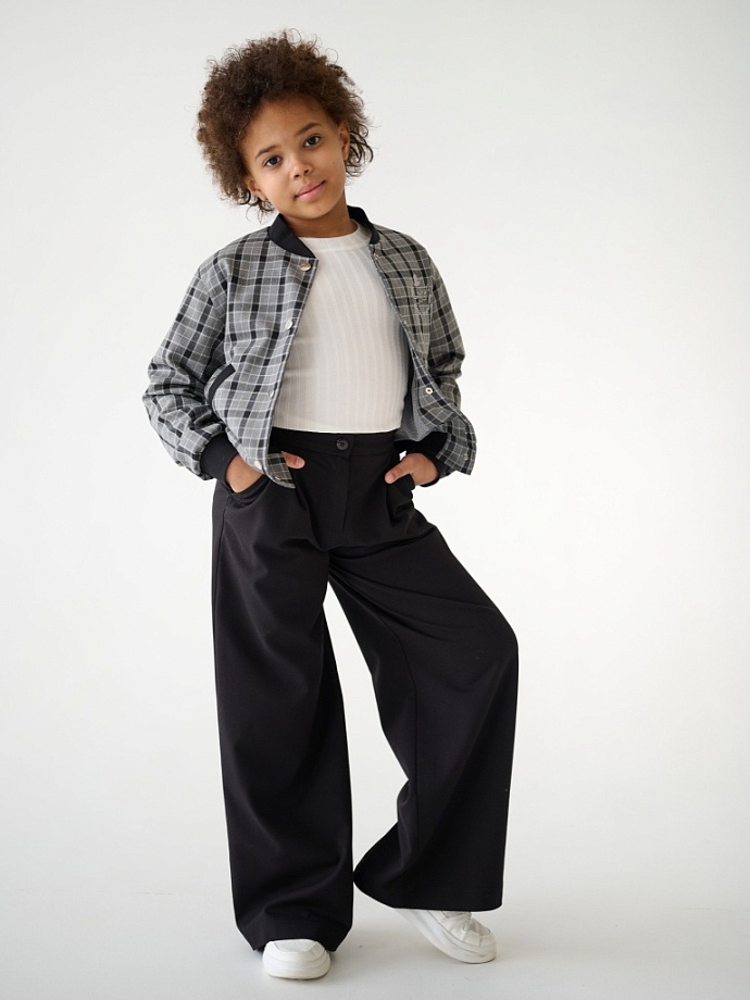 Брюки школьные широкие (палаццо) в цвете: Черный Ole! Twice - фото 4