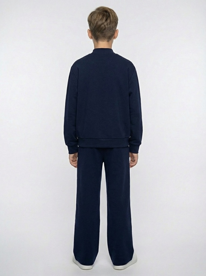 Бомбер легкий из премиального трикотажа с шевроном в цвете: Синий Ole! Twice - фото 2