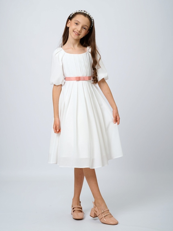 Платье с драпировкой в романтическом стиле в цвете: Молочный Ole! Twice - фото 6