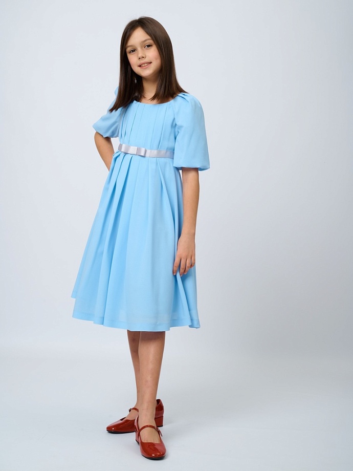 Платье с драпировкой в романтическом стиле в цвете: Голубой Ole! Twice - фото 5