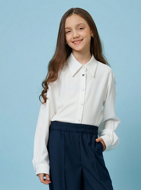 Рубашка укороченная с длинным рукавом