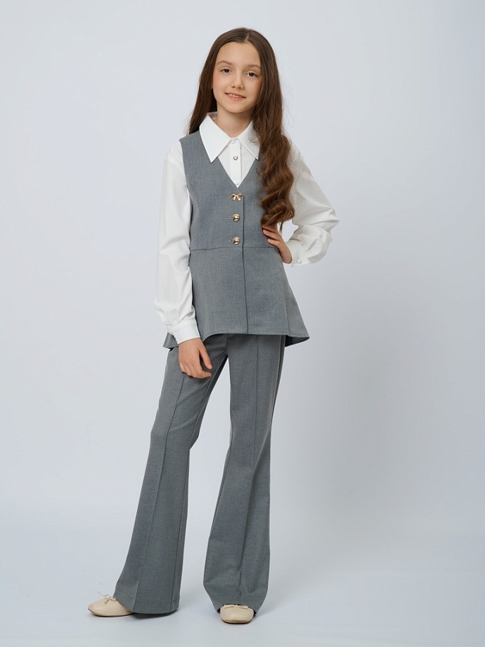 Брюки клеш со стрелками в цвете: Серый Ole! Twice - фото 3