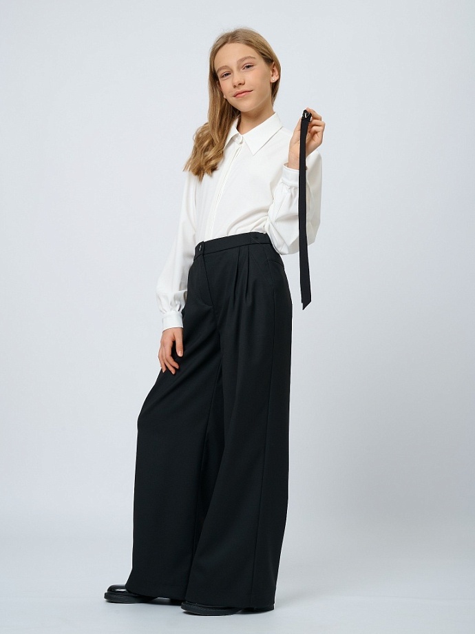 Брюки школьные широкие (палаццо) в цвете: Черный Ole! Twice - фото 3