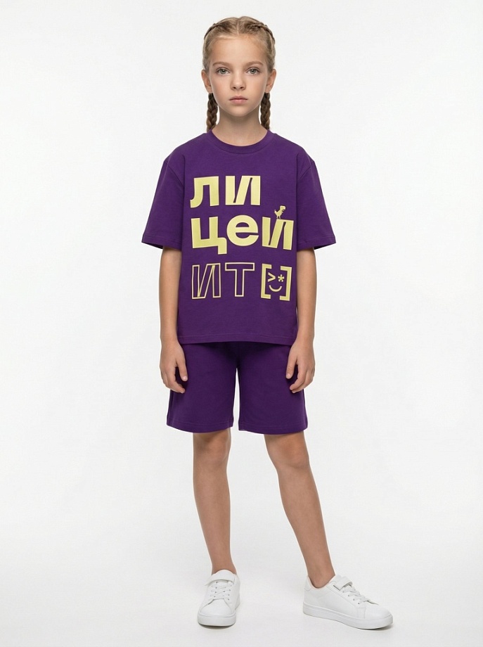 Шорты из премиального хлопка в цвете: Фиолетовый Ole! Twice - фото 4