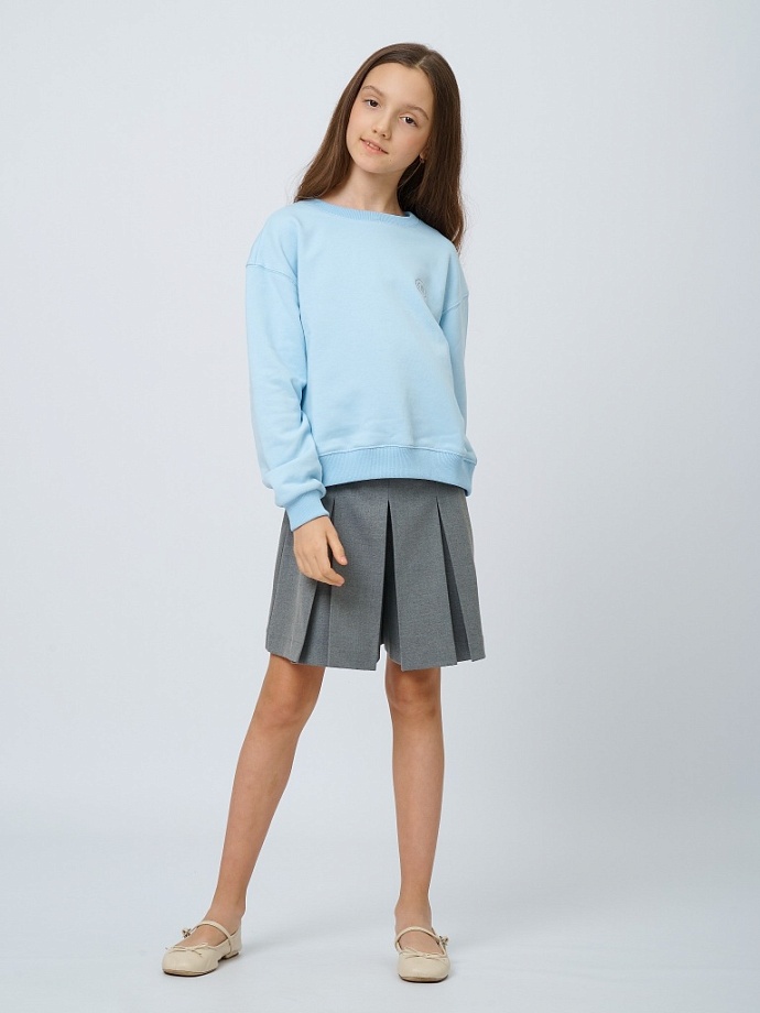Свитшот со съемным воротником с шевроном в цвете: Голубой Ole! Twice - фото 4