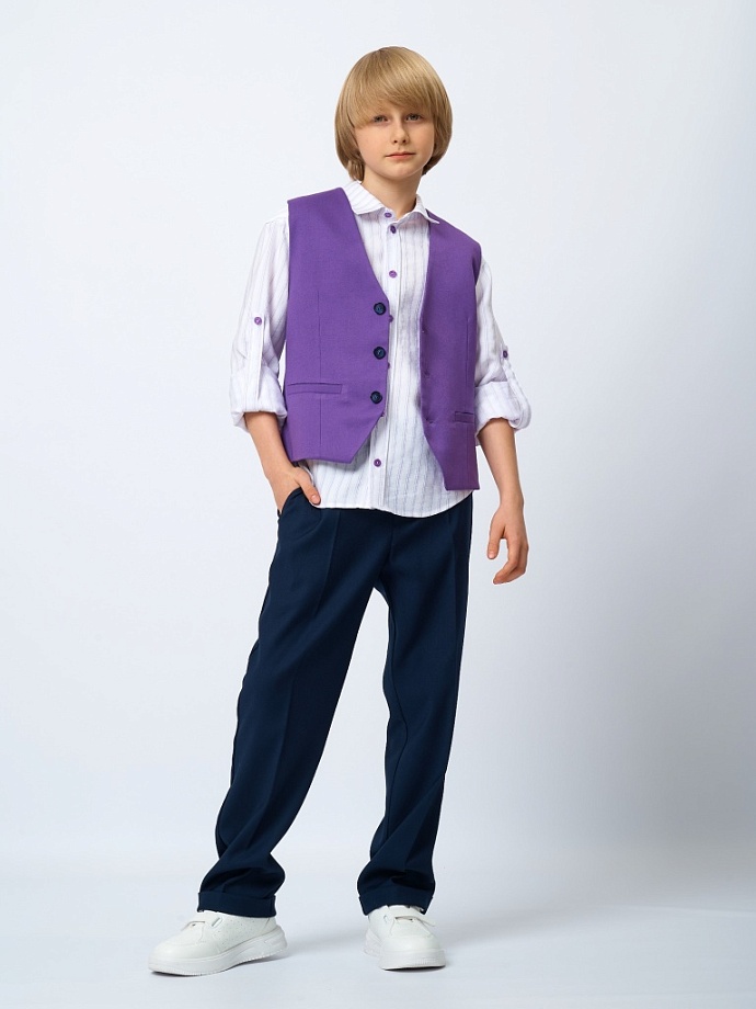 Рубашка  casual из модала в цвете: Белый Ole! Twice - фото 4