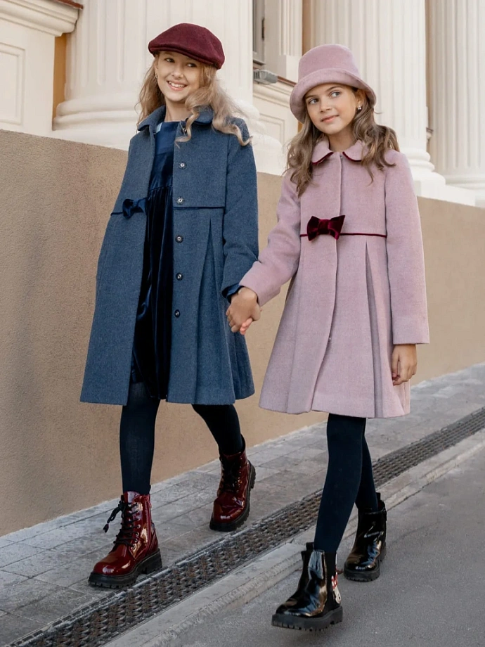 Пальто демисезонное для девочки + шляпка в цвете: Синий Ole! Twice - фото 10