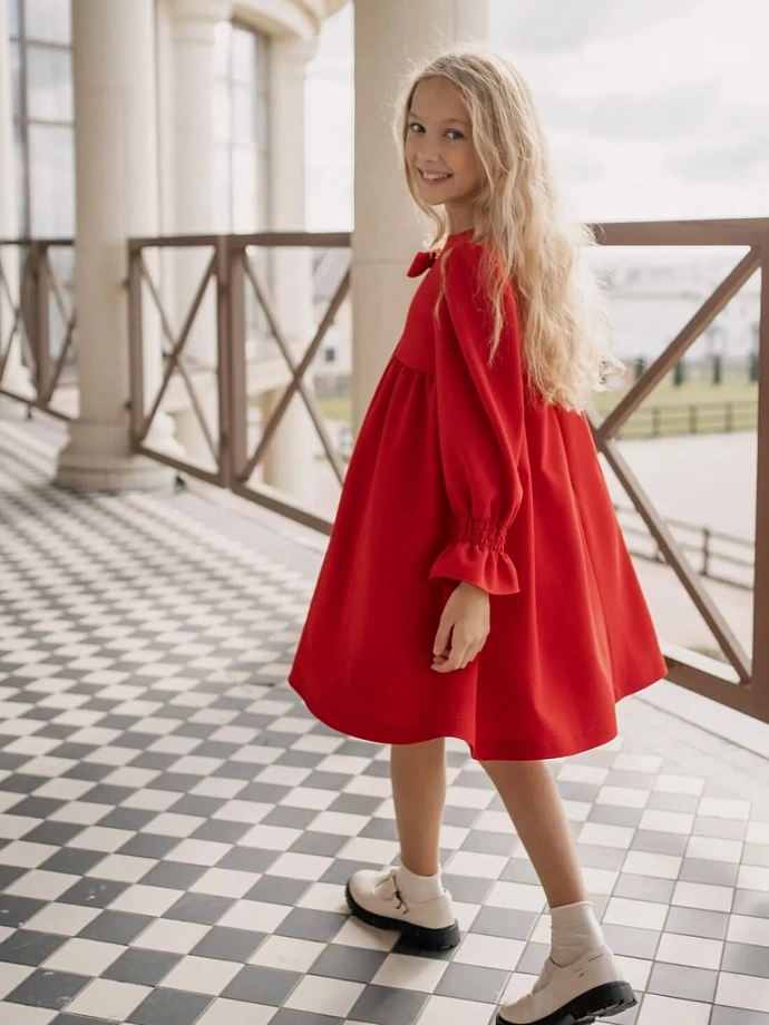 Платье с акцентными рукавами в цвете: Красный Ole! Twice - фото 4