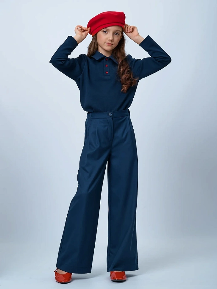 Поло с длинным рукавом унисекс в цвете: Синий Ole! Twice - фото 2