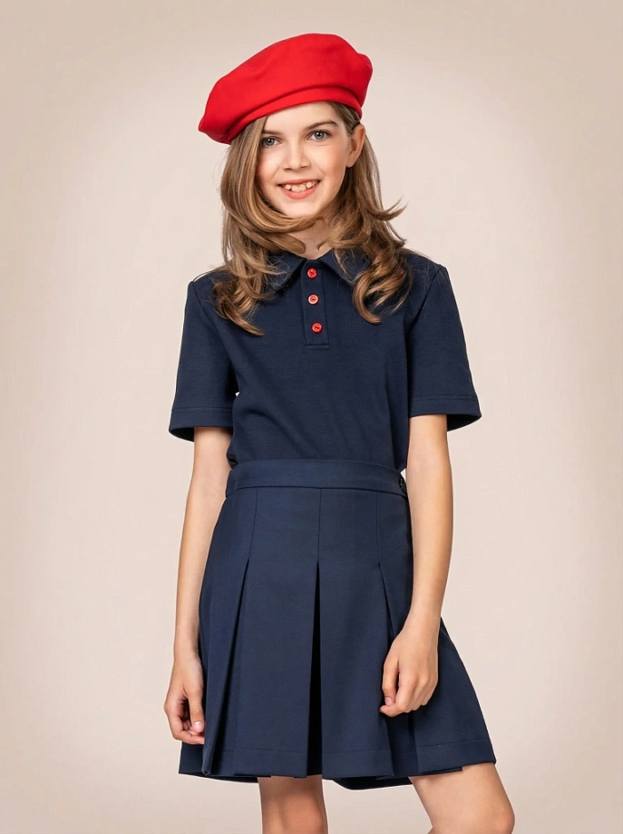 Юбка-шорты в складку в цвете: Синий Ole! Twice - фото 1