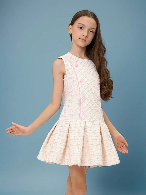 Платье А-силуэта из твида