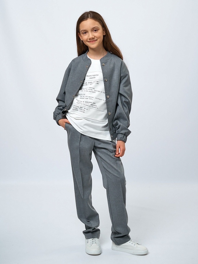 Футболка с нашивным принтом (для лицея Министерство знания) в цвете: Молочный Ole! Twice - фото 8