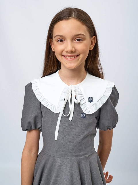 Воротник съемный с оборкой с вышивкой