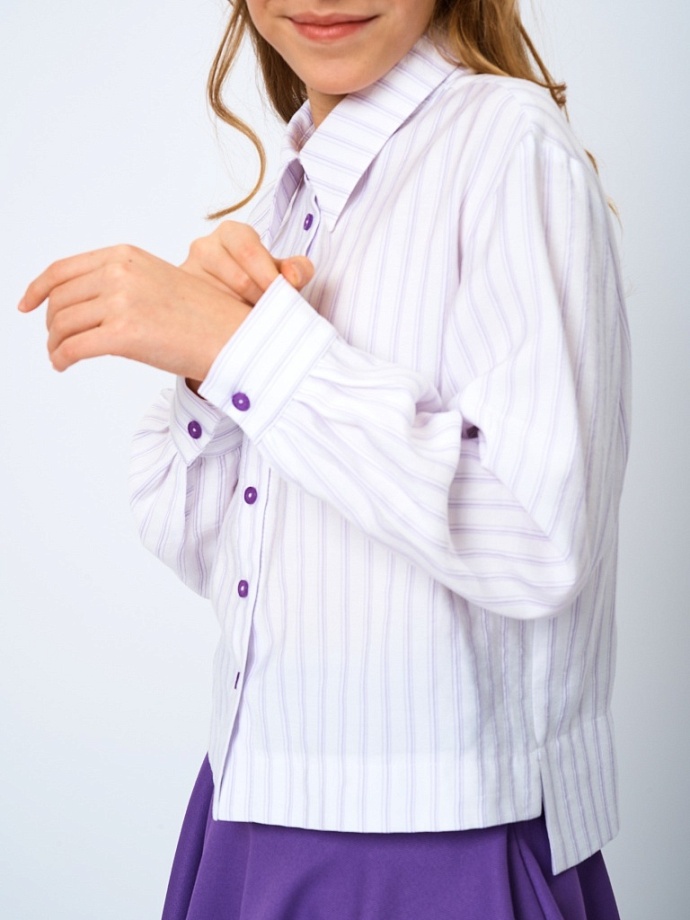 Рубашка укороченная из модала в цвете: Белый Ole! Twice - фото 4