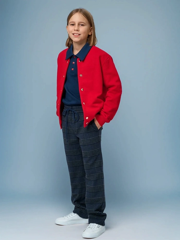 Брюки Comfort с поясом на резинке и шнурком в цвете: Синий Ole! Twice - фото 1