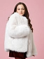 Меховое пальто укороченное с натуральным утеплителем в цвете: Молочный Ole! Twice - фото 8